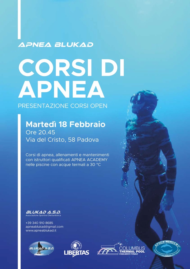 Presentazione corsi Apnea academy a Padova