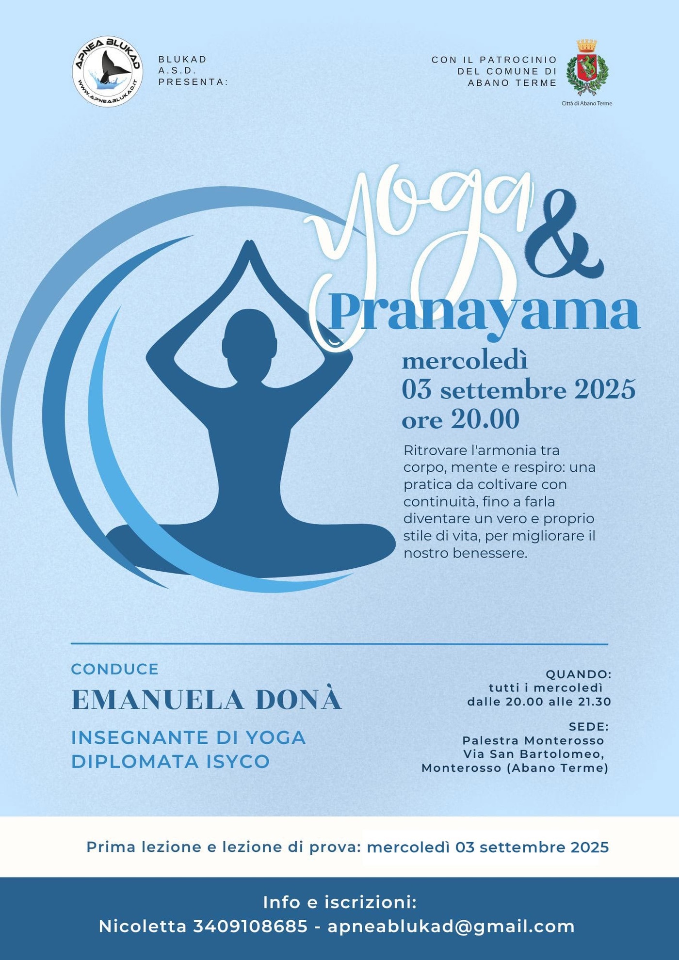 Apnea Blukad presenta: YOGA e PRANAYAMA autunno 2025
