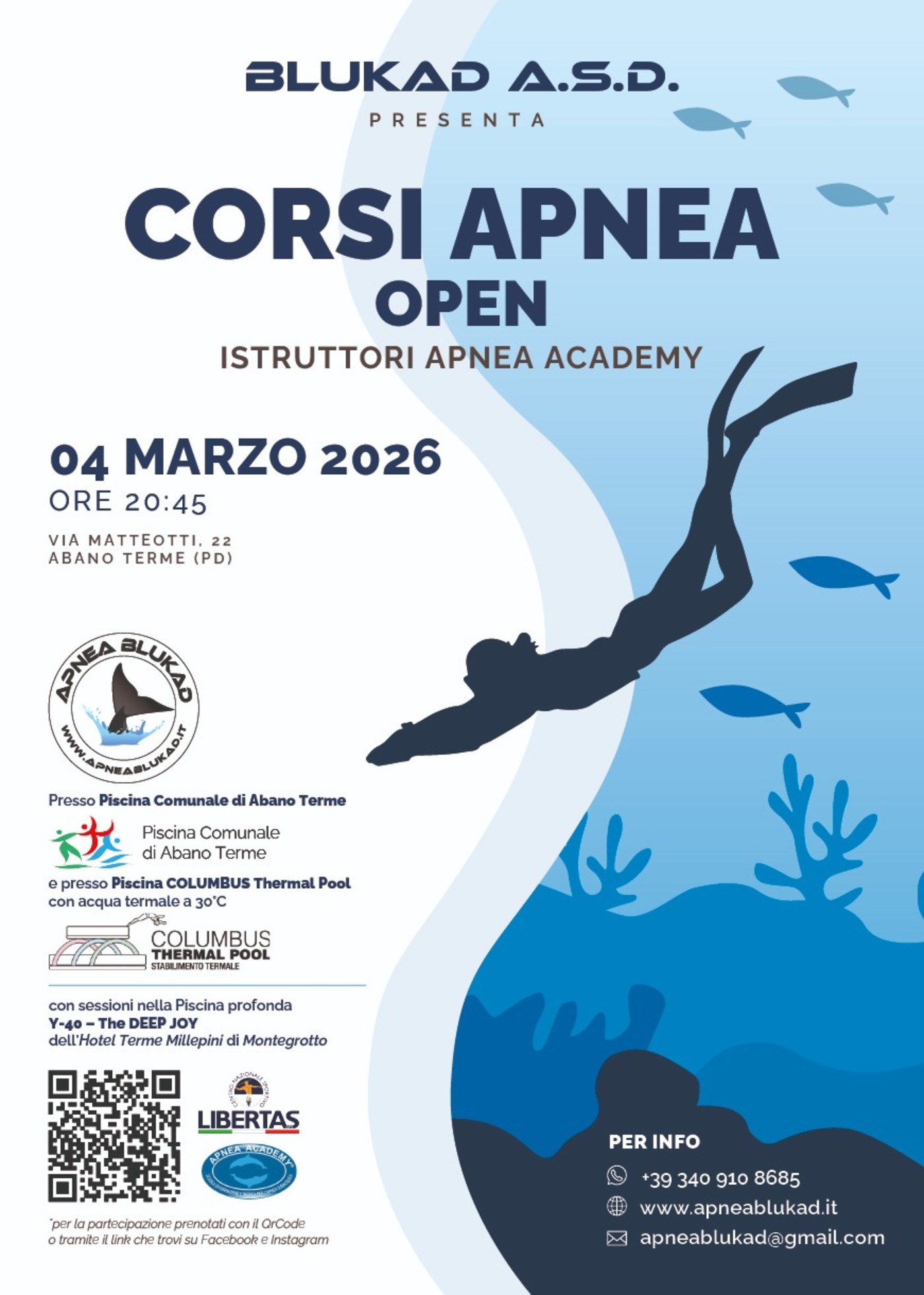 Apnea BluKAD presenta il nuovo Corso OPEN 2026